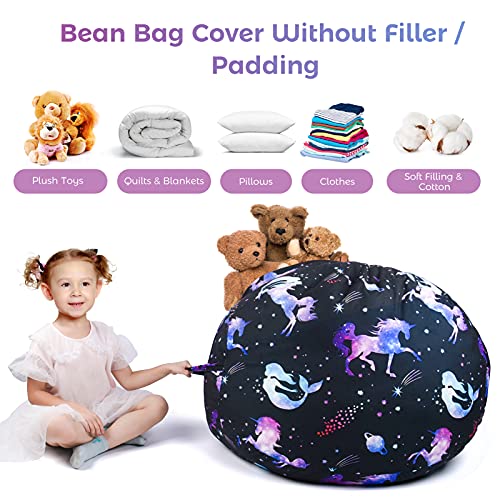 Unicorn Bean Bag Cover | Black | For Kids 