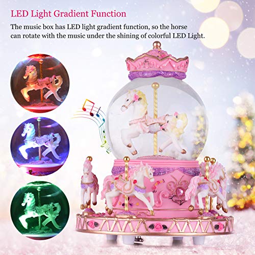 Colour Changing Unicorn Carousel Music Box
