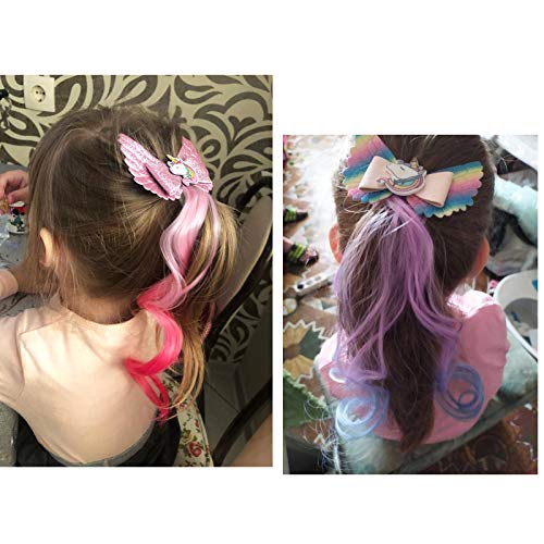 Unicorn Hair Clips | Coloured Hair Extensions Ponytails | Gift Idea