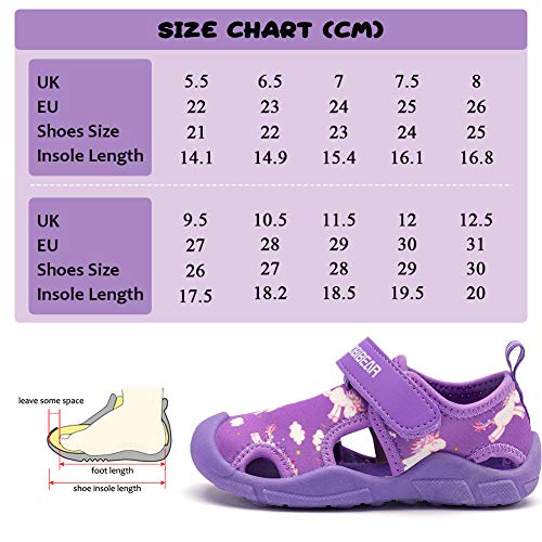 Kids Purple Unicorn Water Aqua Shoe 