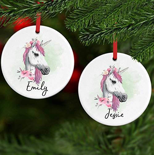 Unicorn Personalised Christmas Tree Decoration 
