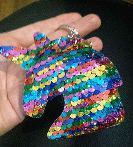 Sequined Rainbow Unicorn Key Ring 