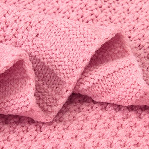 Soft Pink Cellular Baby Blanket 