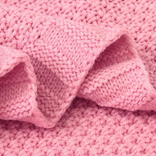 Soft Pink Cellular Baby Blanket