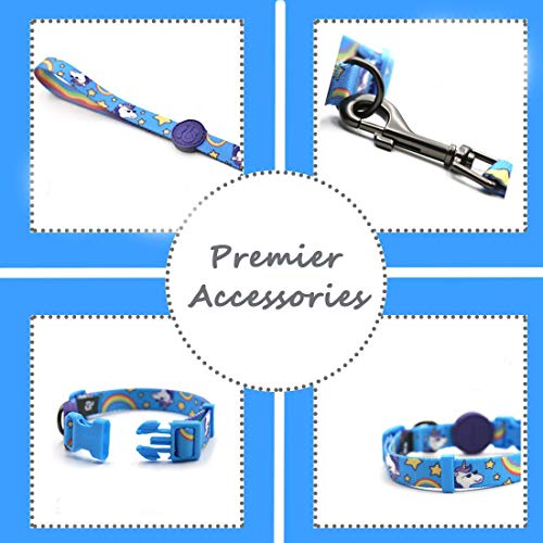 Blue Unicorn Matching Dog Collar & Lead