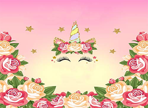 Unicorn & Rose Photography Backdrop 5X3FT | Photo Studio Props | Cake Smash, Newborn Shoot