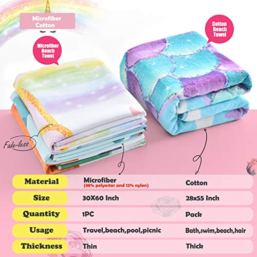 Floral Unicorn Beach Towel | 76 x 152cm | Microfiber