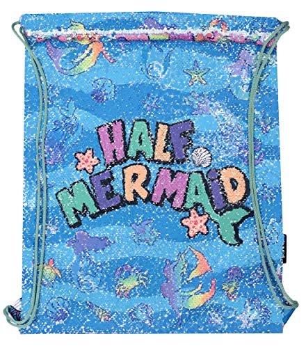 Unicorn & Mermaid Children's Reversible Sequin Kids Drawstring Bags | Perfect For PE Kit Bag, Girls Swimming Bag