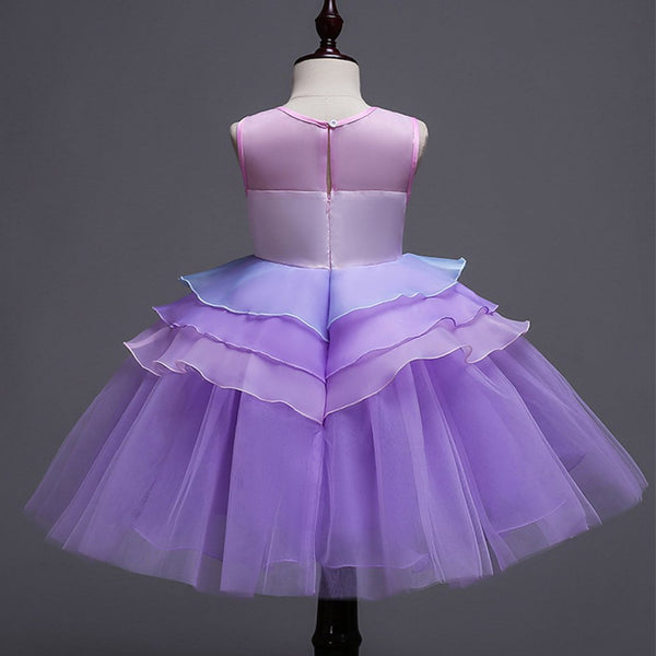 Unicorn Tutu Dress Ruffled For Special Occasions | Purple