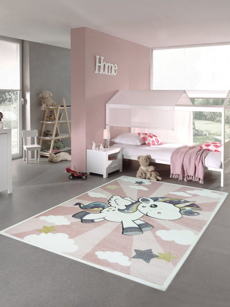 Unicorn rug with stars