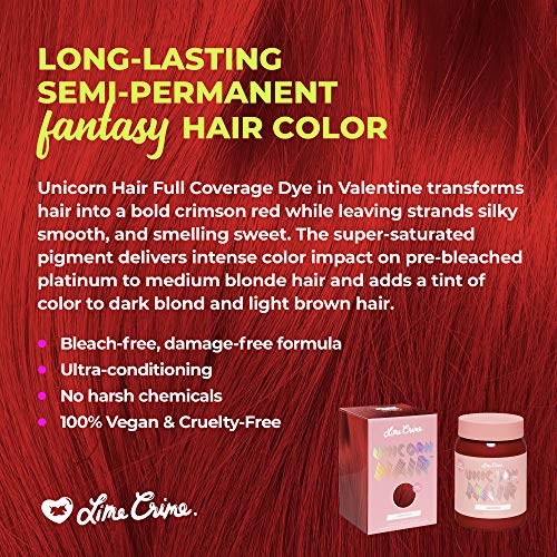Lime Crime Unicorn Semi-Permanent Hair Color, Valentine, 200 ml