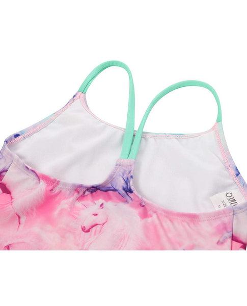 unicorn swimming costume pink and blue