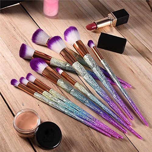 Glittered Unicorn Make Up Brush Set