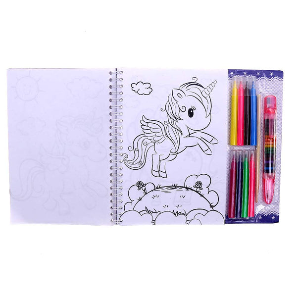 Unicorn Colouring Book with Crayons for Kids Ages 4-8