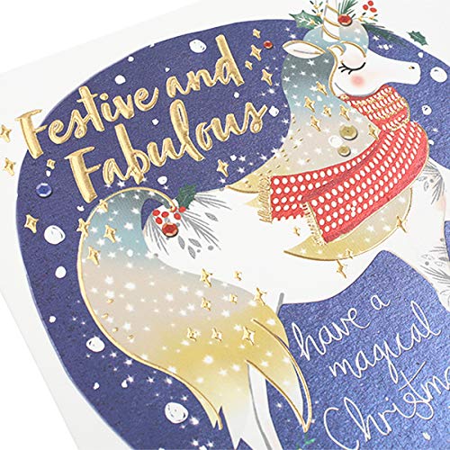 Festive Unicorn Christmas Card 