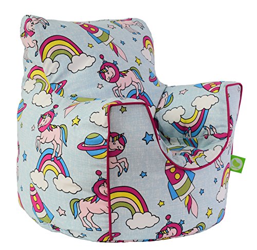 Ultimate Unicorn Pastel Rainbow Bean Bag Arm Chair with Beans Toddler