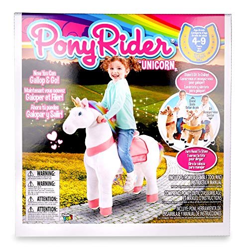 Pony Rider Ride On Unicorn Pony - Giddy up Unicorn Pony Plush Age 3+