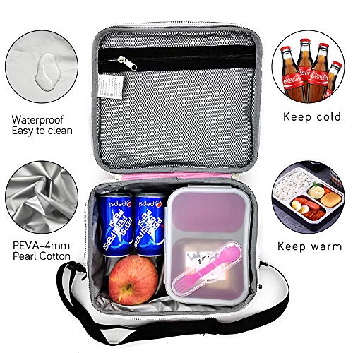 Sequined Unicorn Lunch Bag for Girls, For School, Picnics