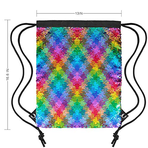Rainbow Sequin Drawstring Bag | Perfect For PE Kit, Swimming Bag