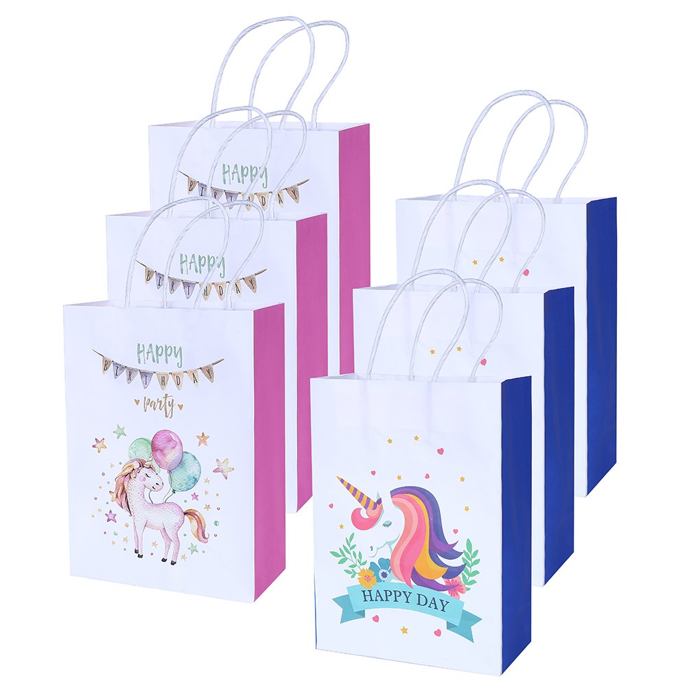 12 Pack Unicorn Paper Gift Bags Unicorn Party