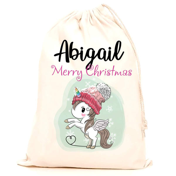 Personalised Christmas Sack - Unicorn theme