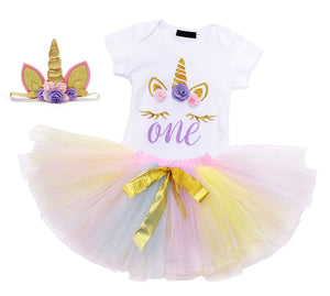 Girls Pastel Unicorn Party Tutu Dress For Ages 2-9