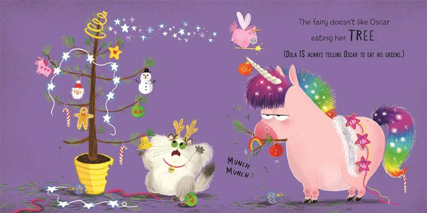 Oscar the Hungry Unicorn Eats Christmas - Book Page