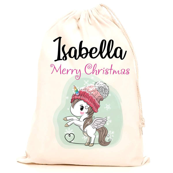 Personalised Christmas Sack - Unicorn theme