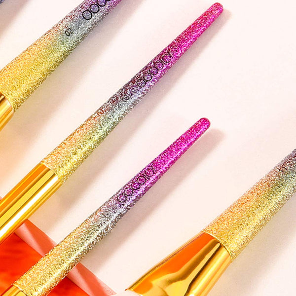 Fantasy Unicorn Make up Brush Set Foundation Blending Blush Concealer Eye Shadow Cruelty-Free Synthetic Face Liquid Powder Cream Cosmetics Brushes with Rainbow Box