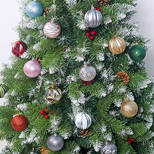 12pcs Christmas Tree Baubles, Christmas Balls Decoration | Pink, Silver
