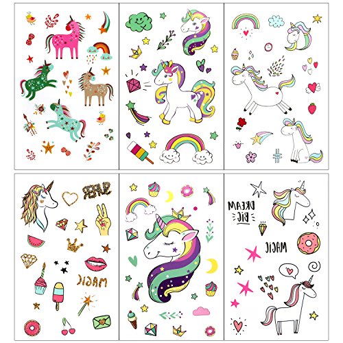 Unicorn Temporary Tattoos For Kids | 200 Pieces | Stocking Filler Idea