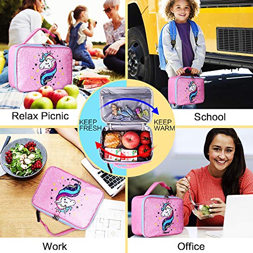 Reversible Sequin Flip Colour Change Unicorn Lunchbox | Pink