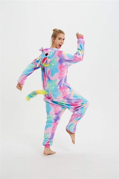 Unisex Unicorn Onesie Pajamas Halloween Cosplay Costume Animal Homewear Onepiece
