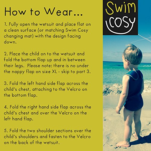 Swim Cosy Baby/Toddler Wetsuit Vest with UPF50 - Neoprene Wrap around design for Boys/Girls Sky Blue Unicorns