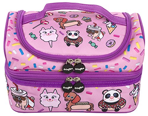 FRINGOO® | Multi-Compartment Kids Lunch Bag | Thermal Insulated Cooler Bag | Multi- Coloured