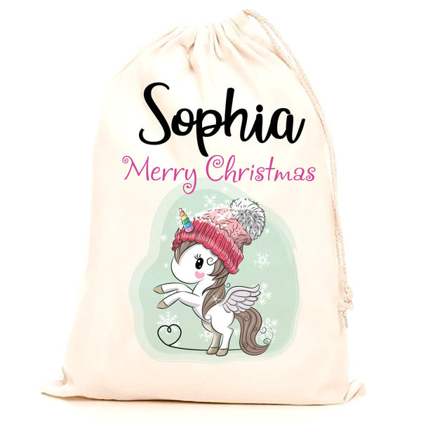 Personalised Christmas Sack - Unicorn theme