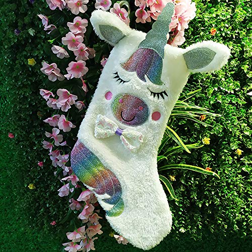 Rainbow Unicorn Xmas Stocking 