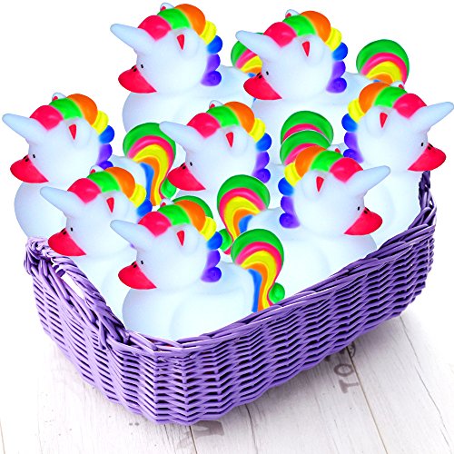 12 x Unicorn Rubber Ducks | Squeaky Bath Toy | Rubber Toy