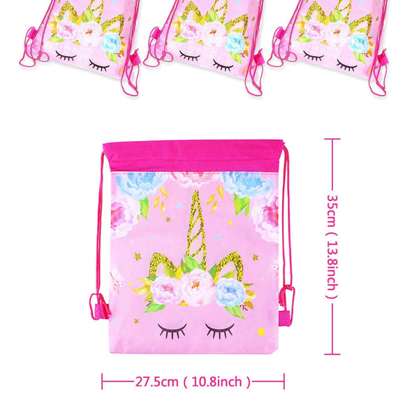 Unicorn Drawstring Party Bags - 12 Pack