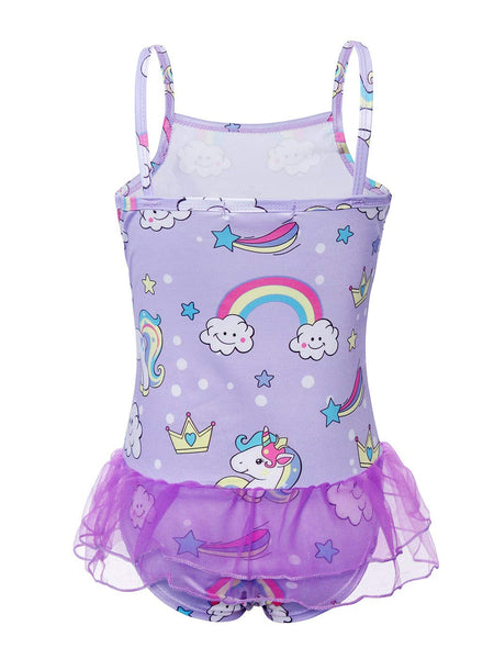 Girls Unicorn Swimsuit Swimming Costume Ruffle Tutu Swimwear (2-10 Years)