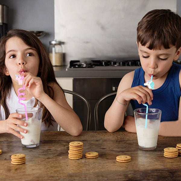 Unicorn Party Bag Fillers - Unicorn Straws and Temporary Tattoos (26 Pack)