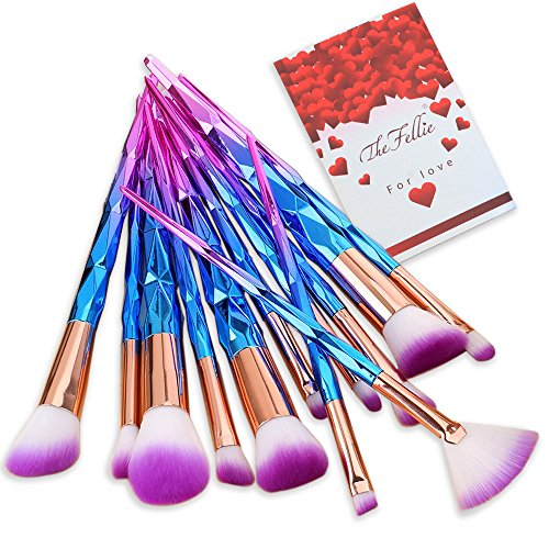 Rainbow unicorn make up brush set 12 pieces. Ideal present or gift. Make up professional set.