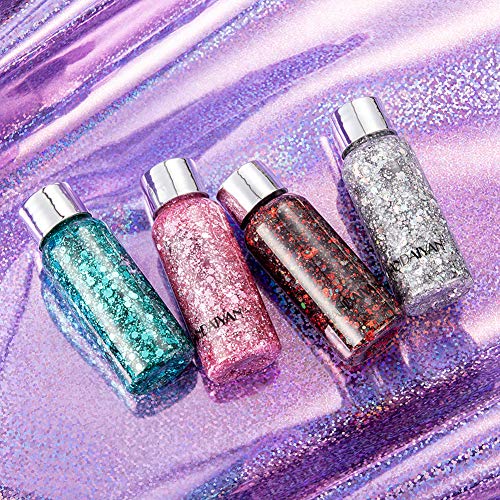 Mermaid Sequins Chunky Glitter Liquid Eyeshadow Glitter Body Gel Festival Glitter | White