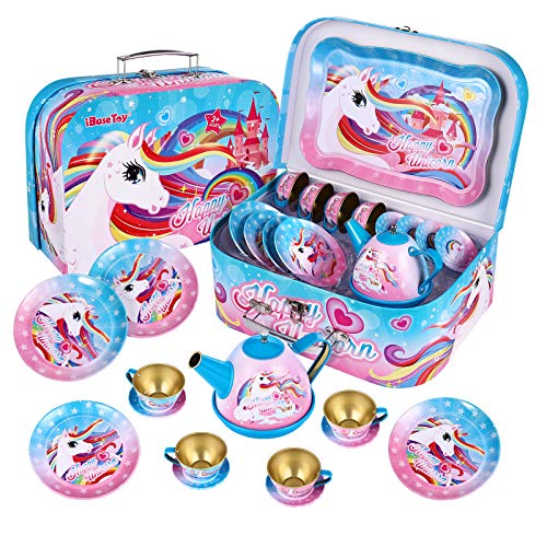 Unicorn Castle Kids Tea Set | Pretend Play Tea Party Set | With Carry Case | 15 Pieces