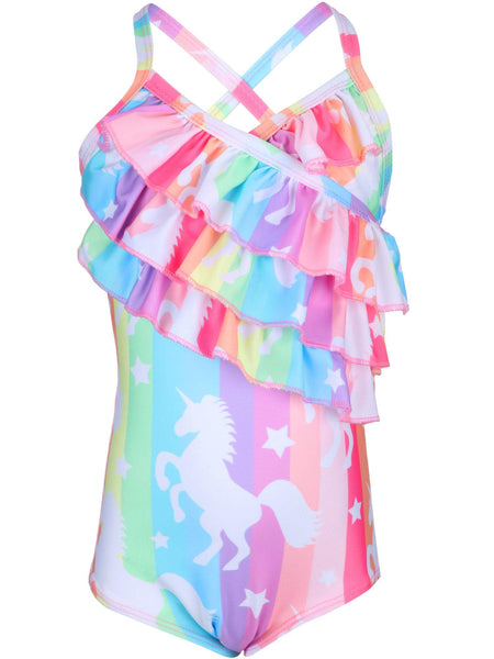 unicorn swimming costume girls cute