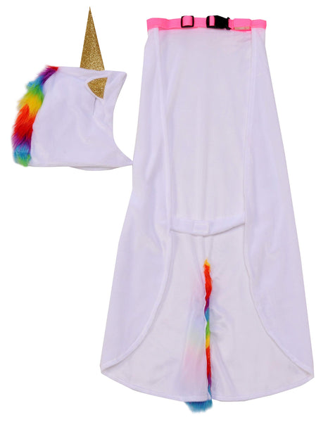 Unicorn Cape with Hood and Light-Up Collar Dog Costume