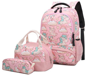 Unicorn Travel Bags Set, School Bag, Lunch Bag, Toiletry Bag