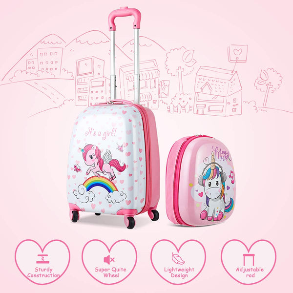 unicorn suitcase luggage set