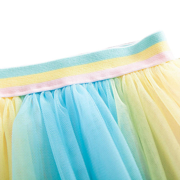 Unicorn Girls Skirt + Top Combination Short Sleeve Puff Skirt 3-8 Years