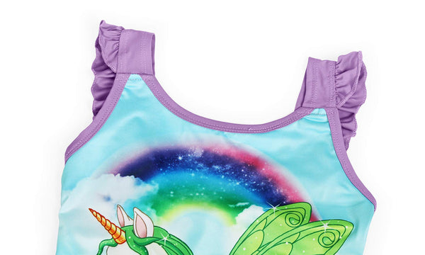 little girls unicorn swimming costume